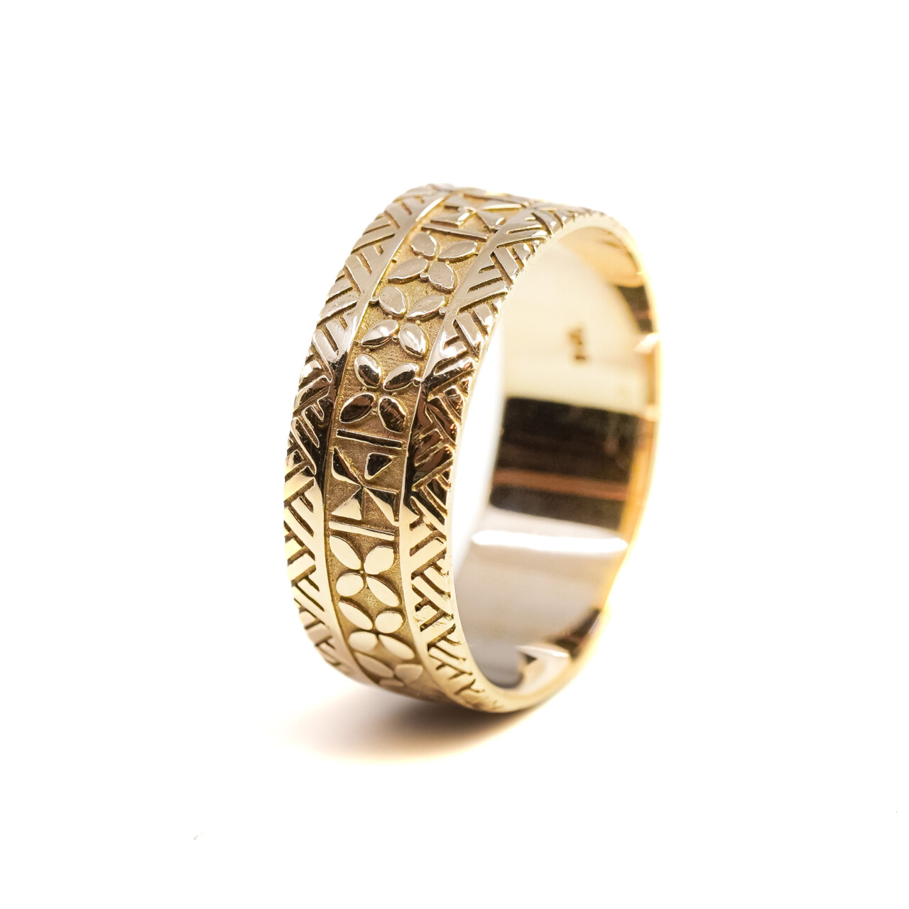 Vintage 9ct Yellow Gold Ornate Patterned Ring Band Size U 1/2 #65299 Vintage 9ct Yellow Gold Ornate Patterned Ring Band Size U 1/2 #65299 - Image 7