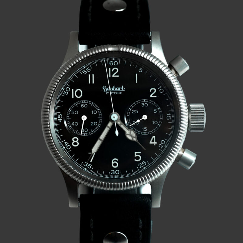 Hanhart Pilot Reissue 1939 Limited Edition 2500 Chronograph Watch #65003