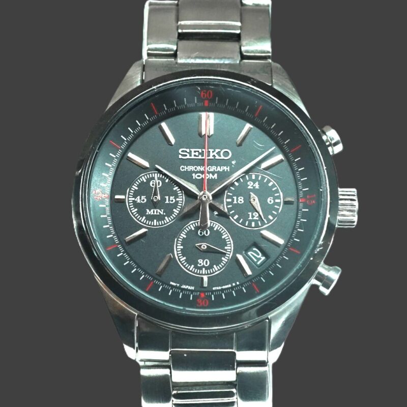 Seiko 6T63-00F0 41mm Quartz Chronograph Watch #64616