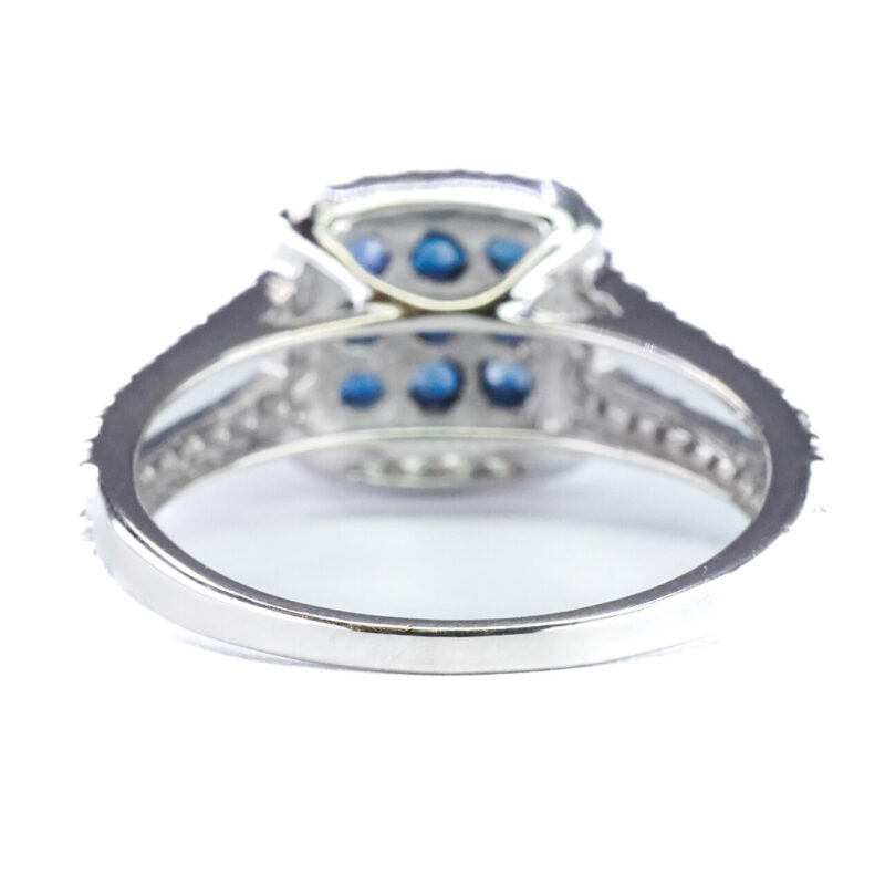 10ct White Gold Sapphire & Diamond Ring Size N #57585