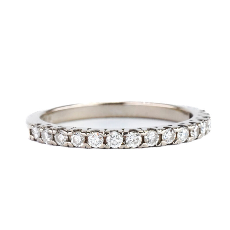 18ct White Gold Diamond Wedding Eternity Ring Band Size L 1/2 #65127