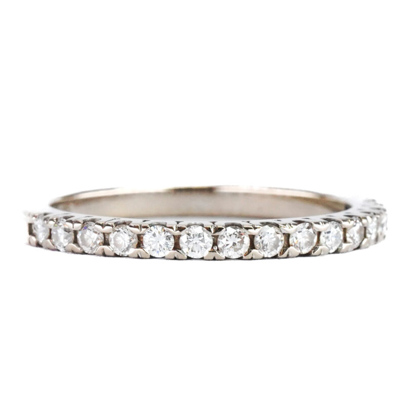 18ct White Gold Diamond Wedding Eternity Ring Band Size L 1/2 #65127