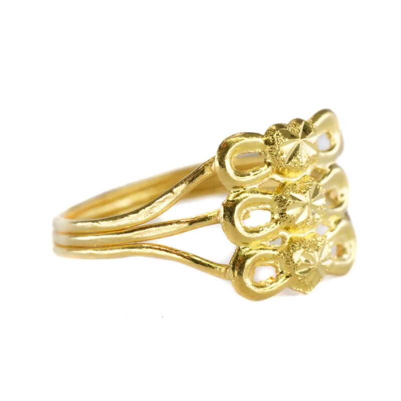 23CT Yellow Gold Ring Size R #65305