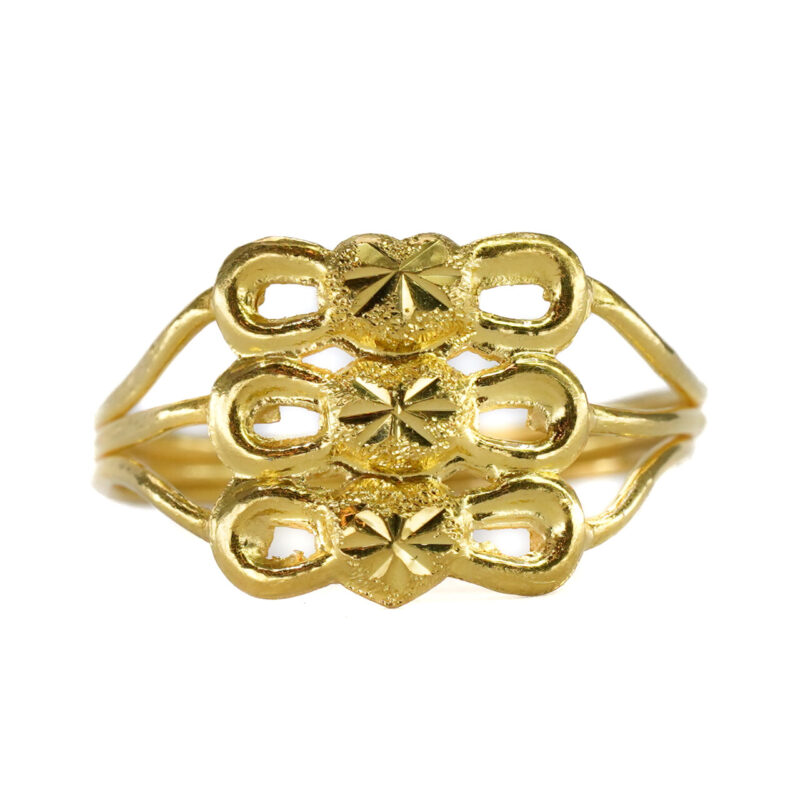 23CT Yellow Gold Ring Size R #65305