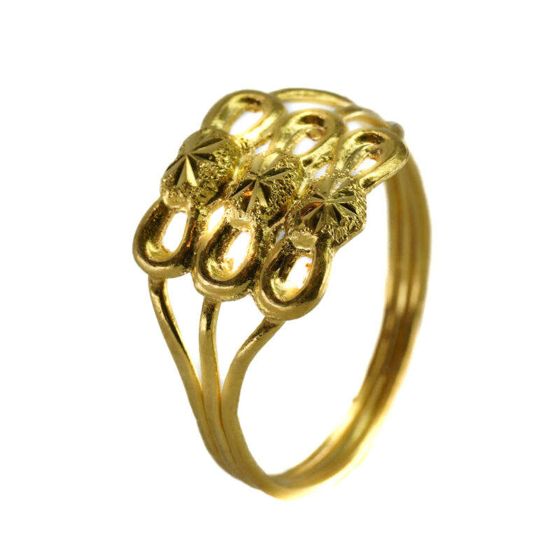 23CT Yellow Gold Ring Size R #65305