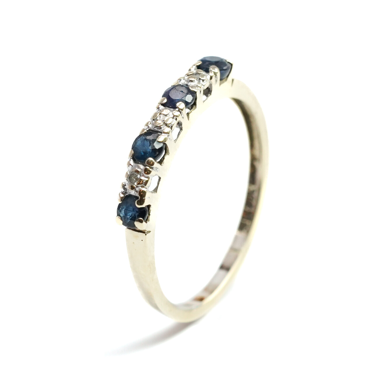 9ct Yellow Gold Sapphire & Diamond Eternity Ring Size M1/2 #64978