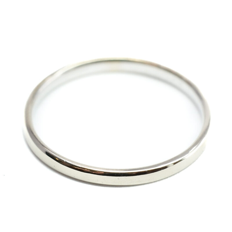 10ct White Gold Half Barrel 1.95mm Band with Comfort Fit Size N #65309