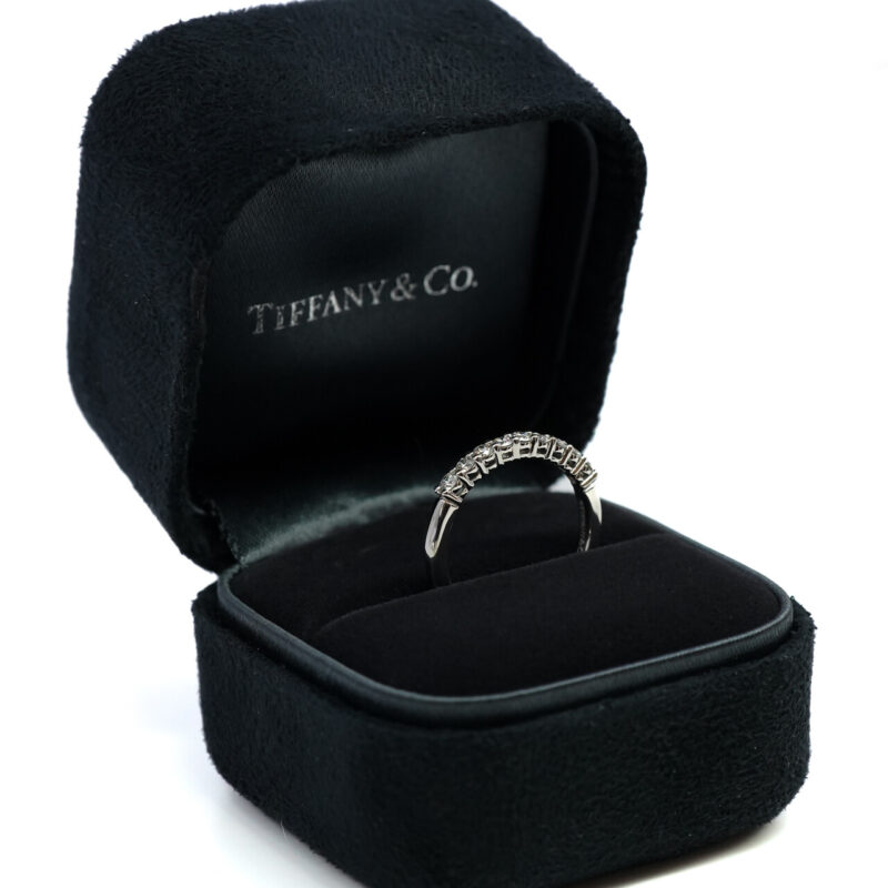 Tiffany & Co - Tiffany Forever Platinum Band with a Half-Circle of Diamonds Size 5.5 #65560