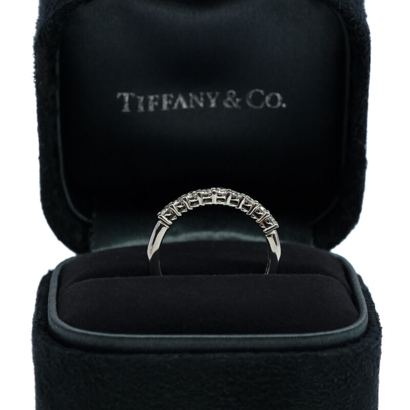 Tiffany & Co - Tiffany Forever Platinum Band with a Half-Circle of Diamonds Size 5.5 #65560 - Image 5