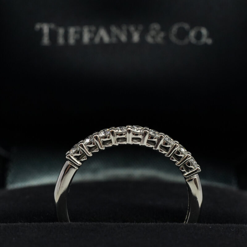 Tiffany & Co - Tiffany Forever Platinum Band with a Half-Circle of Diamonds Size 5.5 #65560 - Image 6