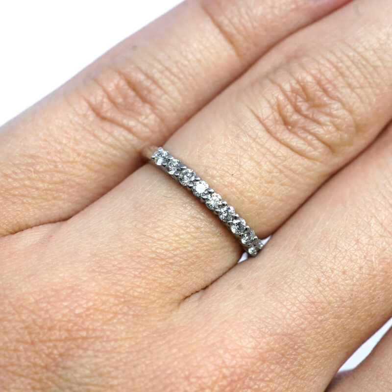 Tiffany & Co - Tiffany Forever Platinum Band with a Half-Circle of Diamonds Size 5.5 #65560 - Image 2