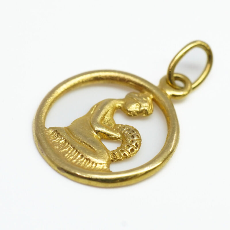 16ct Yellow Gold Aquarius Pendant #64356 - Image 3