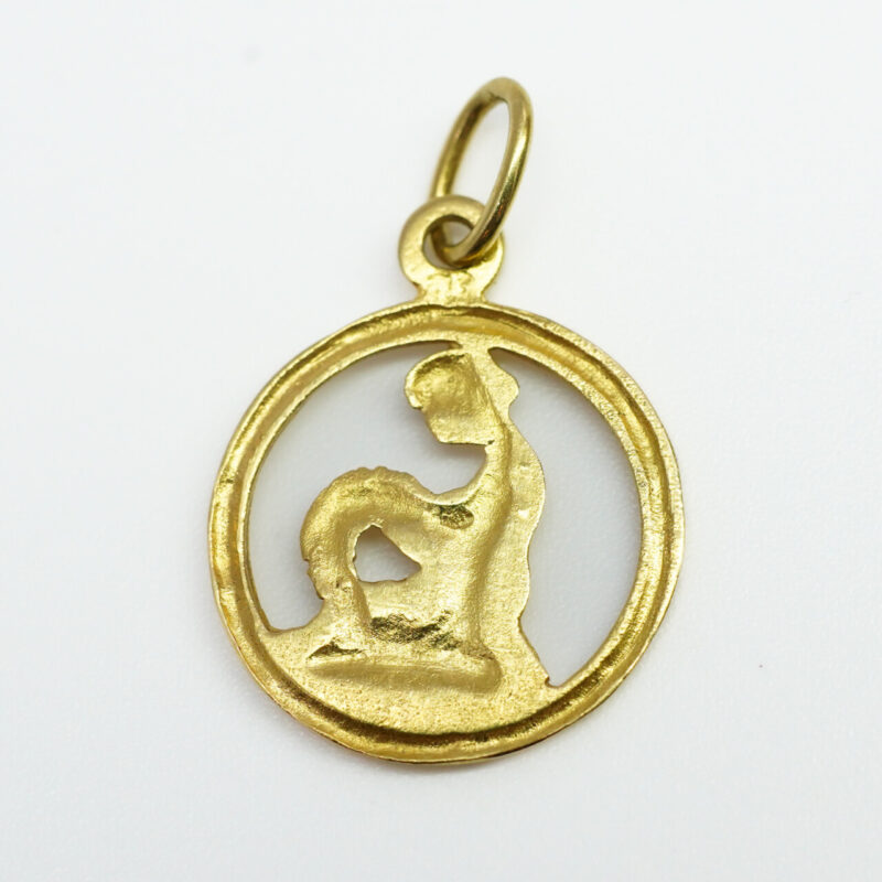 16ct Yellow Gold Aquarius Pendant #64356 - Image 5