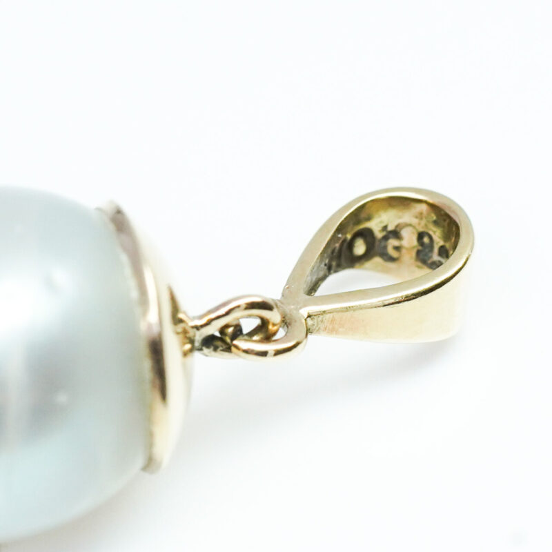 9ct Yellow Gold Pearl Pendant #65324 - Image 9