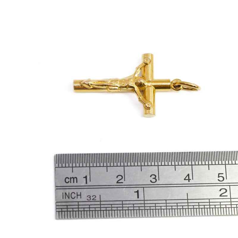 21ct Yellow Gold Cross Crucifix Pendant #64567 - Image 4