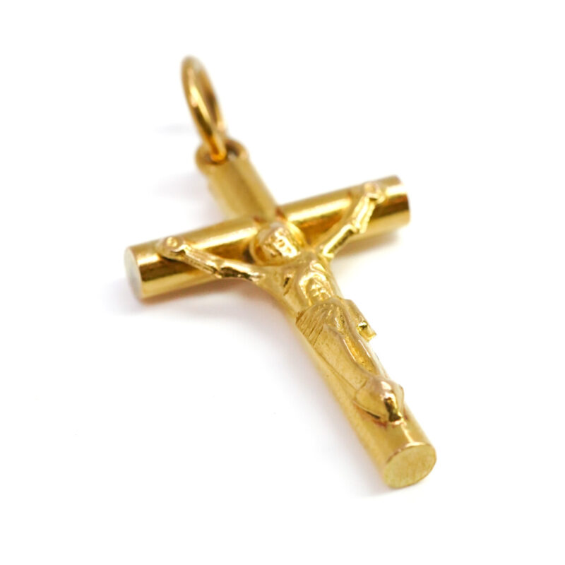 21ct Yellow Gold Cross Crucifix Pendant #64567 - Image 5