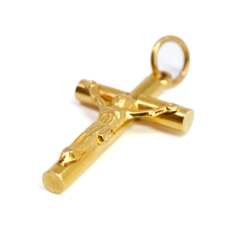 21ct Yellow Gold Cross Crucifix Pendant #64567 - Image 6