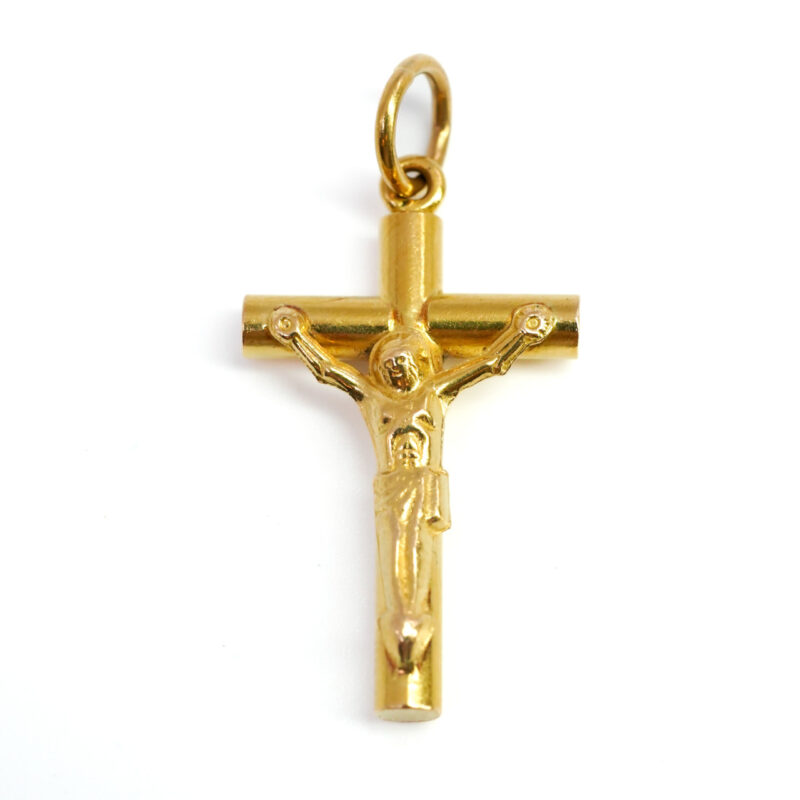 21ct Yellow Gold Cross Crucifix Pendant #64567