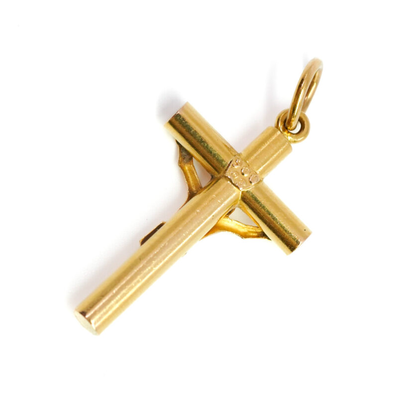 21ct Yellow Gold Cross Crucifix Pendant #64567 - Image 7