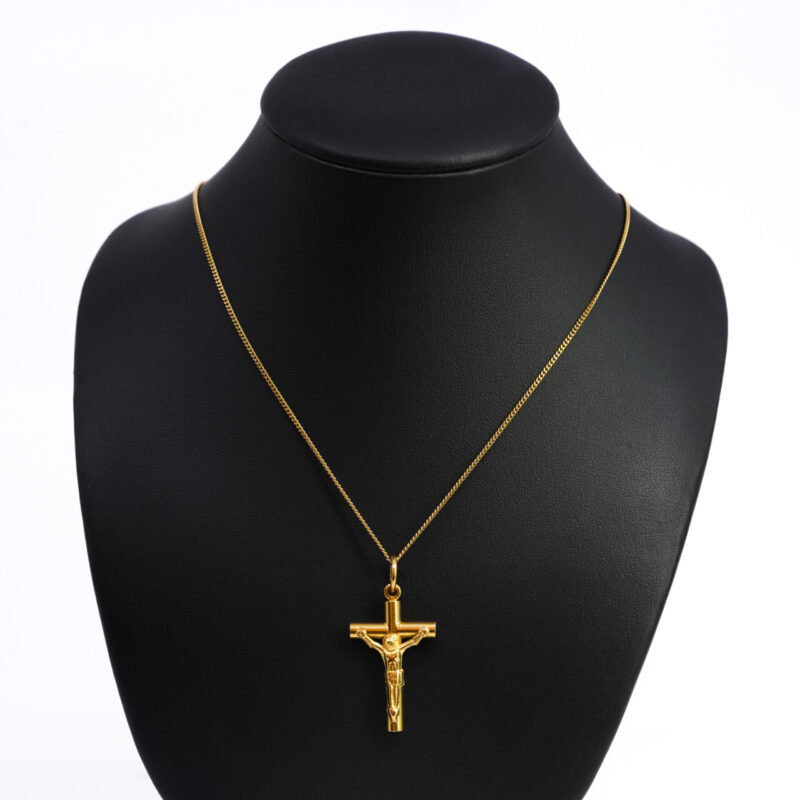 21ct Yellow Gold Cross Crucifix Pendant #64567 - Image 14