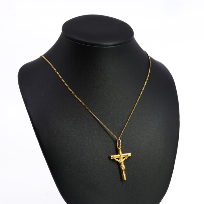 21ct Yellow Gold Cross Crucifix Pendant #64567 - Image 13