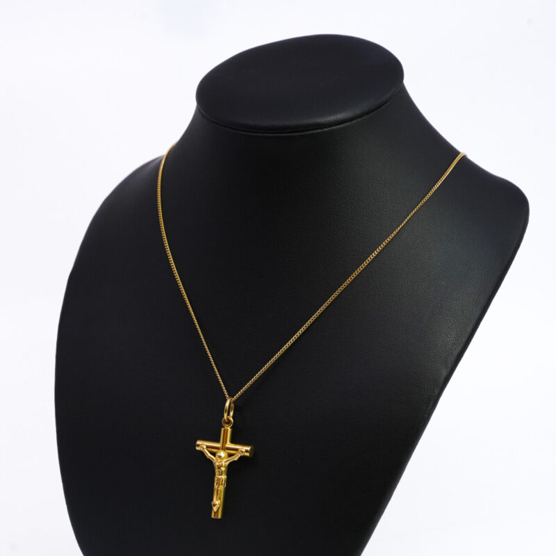 21ct Yellow Gold Cross Crucifix Pendant #64567 - Image 12