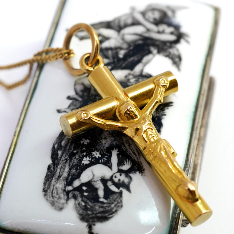 21ct Yellow Gold Cross Crucifix Pendant #64567 - Image 2