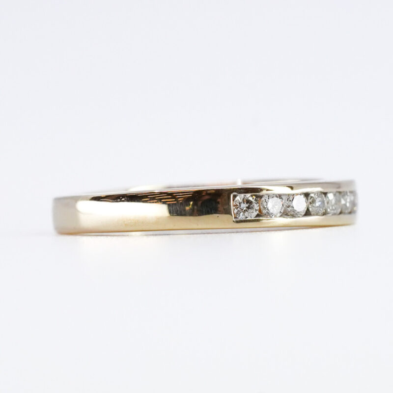 9ct Yellow Gold Diamond Eternity Wedding Ring Band Size M #64969