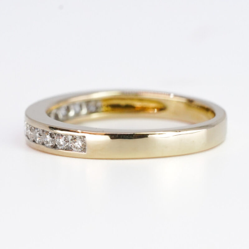 9ct Yellow Gold Diamond Eternity Wedding Ring Band Size M #64969