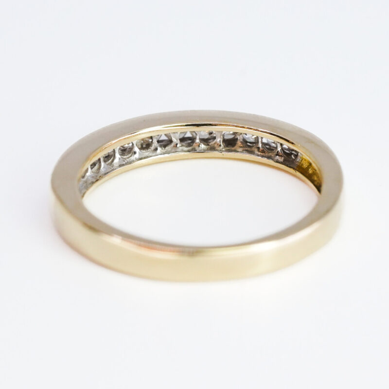 9ct Yellow Gold Diamond Eternity Wedding Ring Band Size M #64969