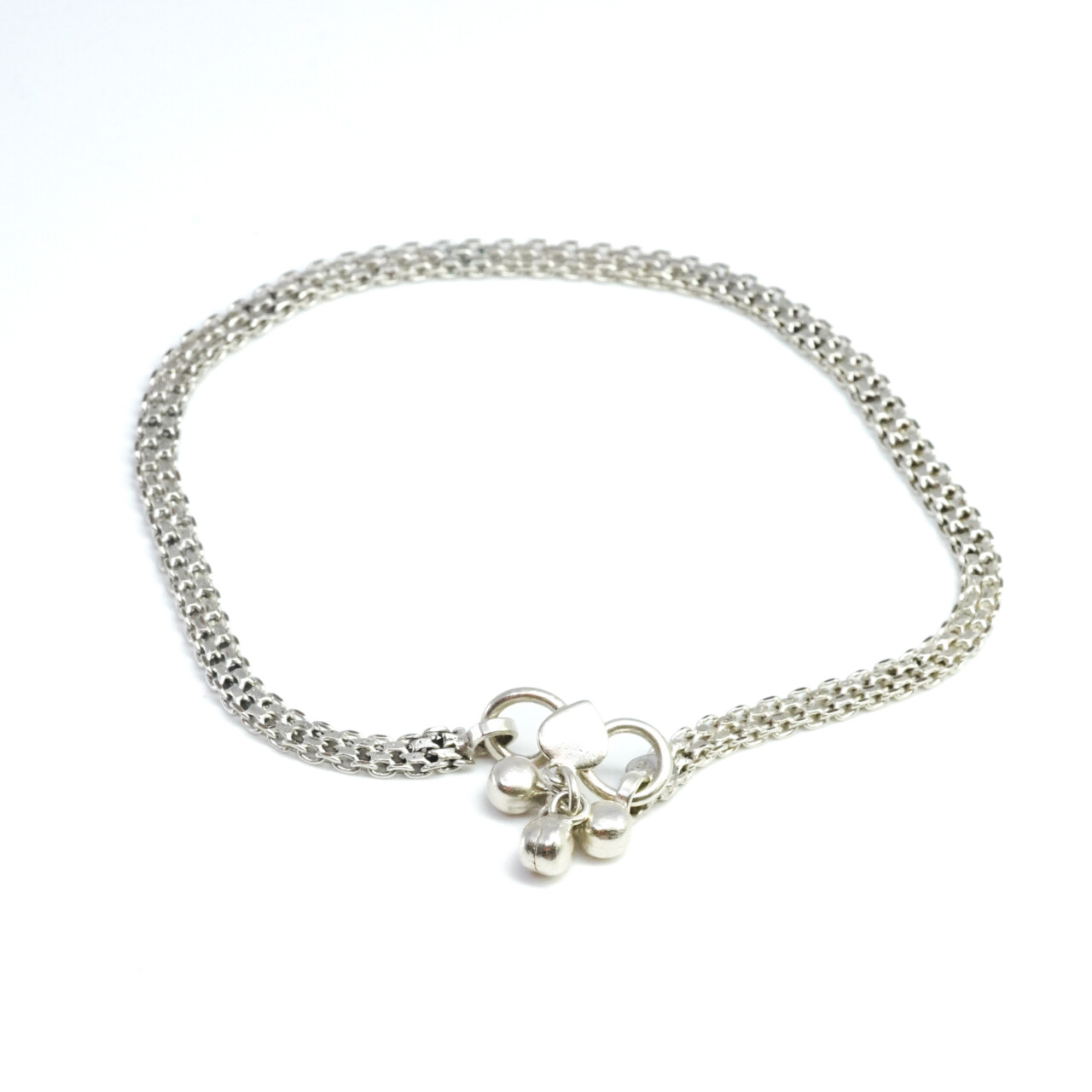 Weave Link Chain Anklet Made In Silver 60% Anklet 27.5cm #63988 Weave Link Chain Anklet Made In Silver 60% Anklet 27.5cm #63988 - Image 5