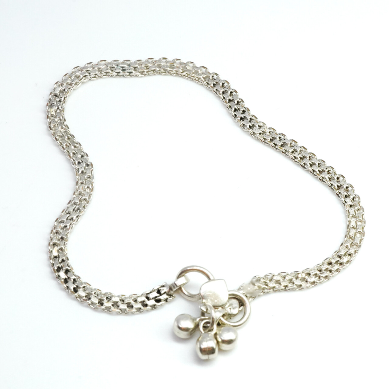 Weave Link Chain Anklet Made In Silver 60% Anklet 27.5cm #63988 Weave Link Chain Anklet Made In Silver 60% Anklet 27.5cm #63988