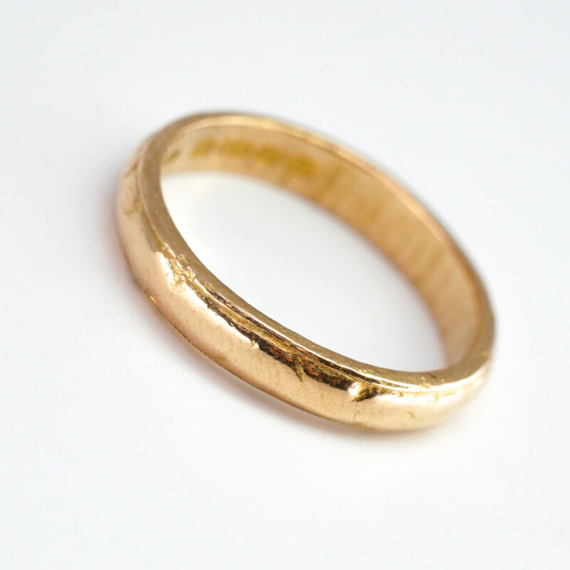 Antique 22ct Yellow Gold Band Ring Birmingham C/1928 Size O #65391 - Image 9