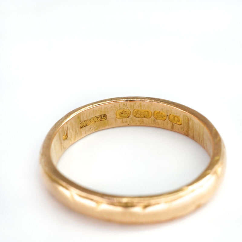 Antique 22ct Yellow Gold Band Ring Birmingham C/1928 Size O #65391 - Image 4