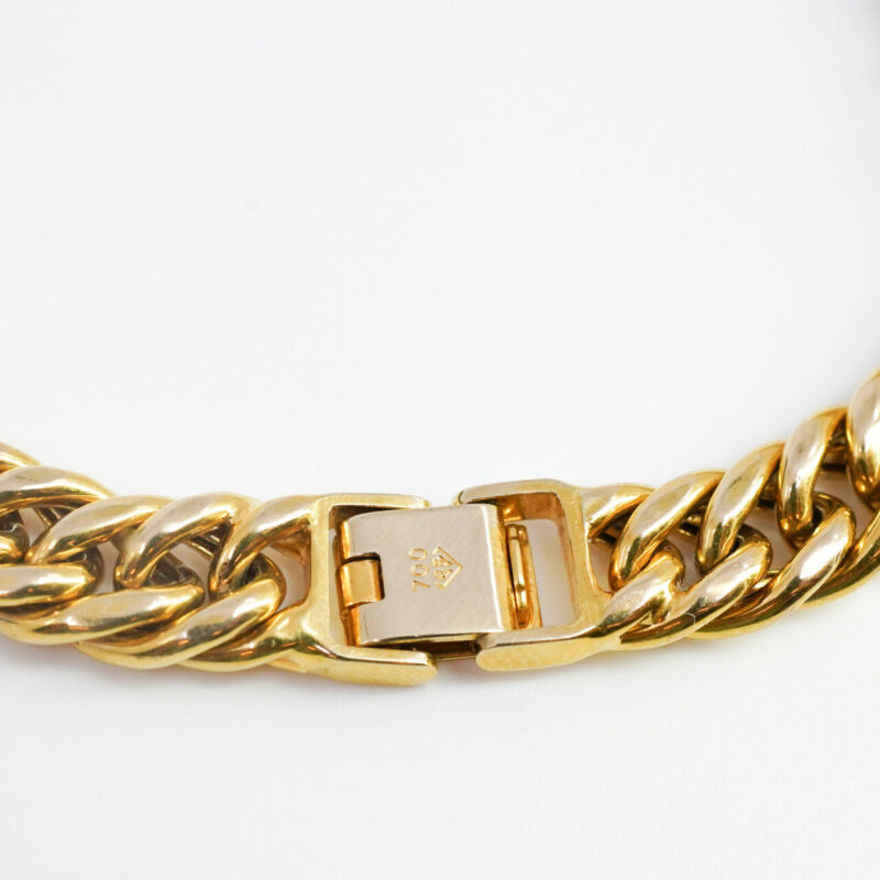 17ct Yellow Gold Hollow Curb Link Chain Bracelet #65228