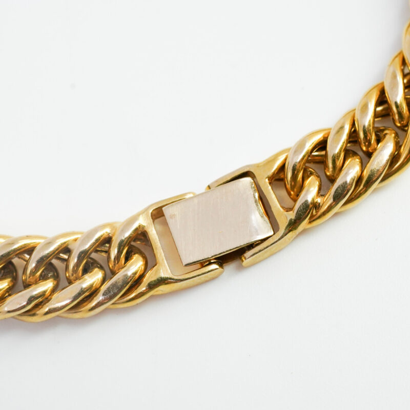 17ct Yellow Gold Hollow Curb Link Chain Bracelet #65228