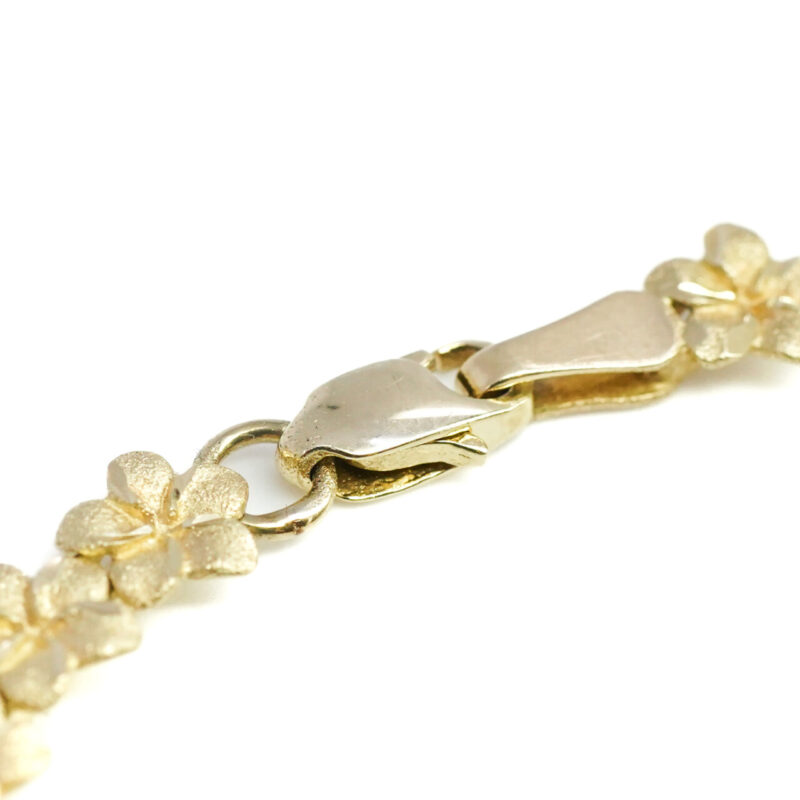 Frangipani Flower Bracelet 14ct Yellow Gold 18.5cm #65359 - Image 7