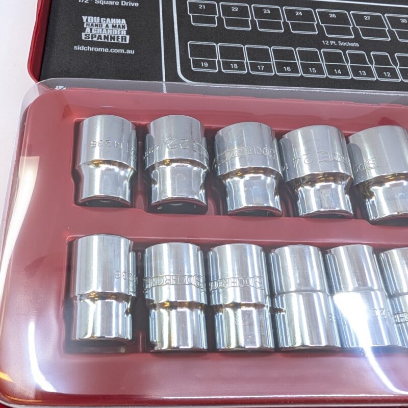 Sidchrome SCMT14214 20 Piece Metric 1/2 Drive Socket Set *NEW* #65225