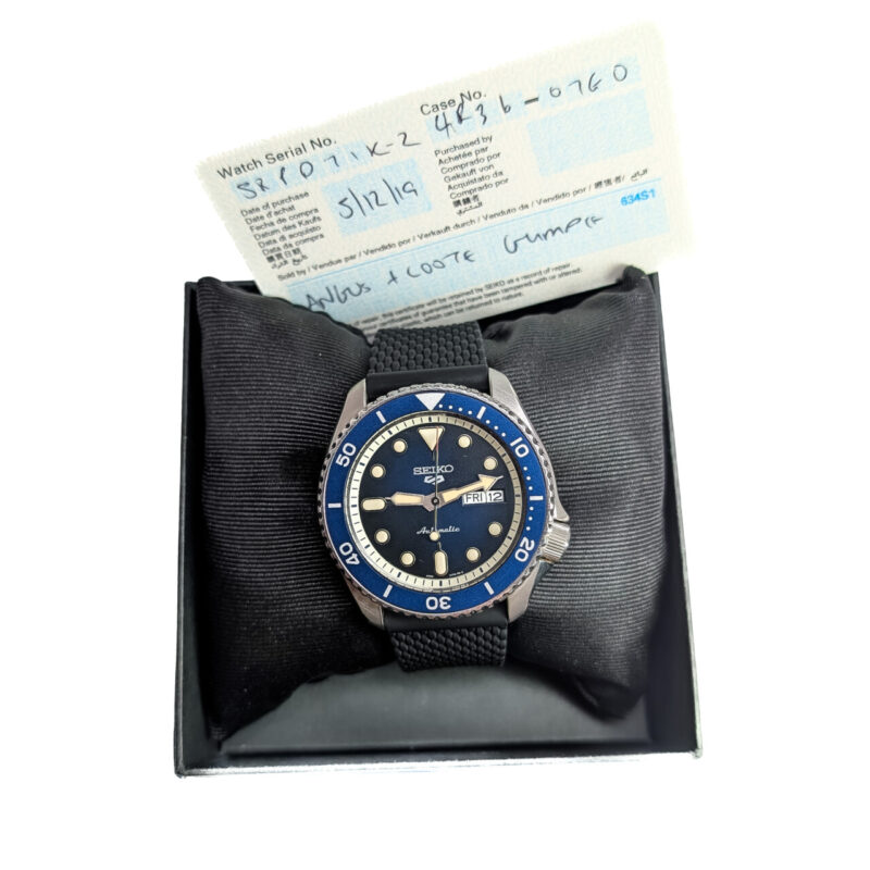 Seiko 5 Sports Gents Blue Face Automatic Watch SRPD51K 4R36-07G0 Near-New Condition #65015