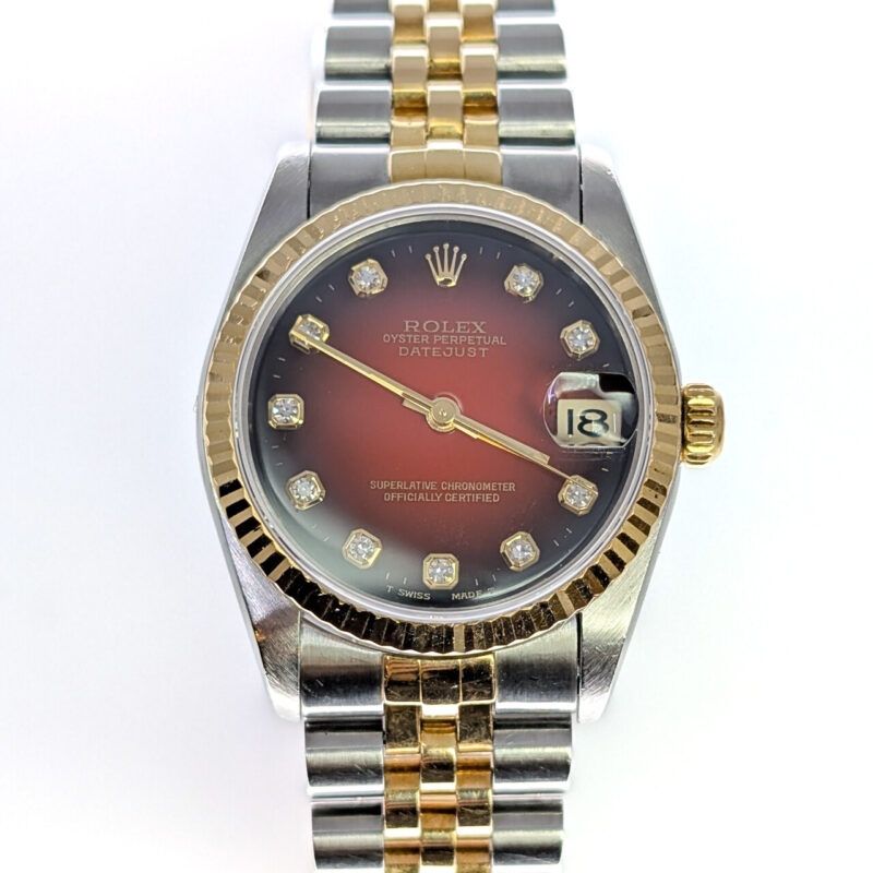 Rolex DateJust 31mm 78273 Watch – Two-Tone with Red Diamond Dial c.1999 #65310 - Image 3