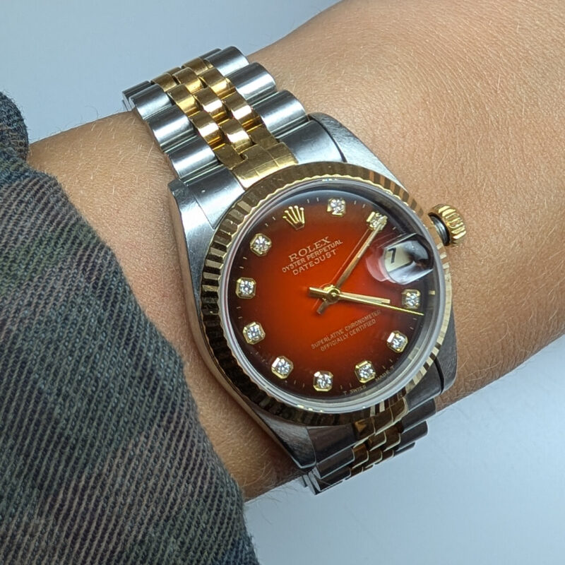 Rolex DateJust 31mm 78273 Watch – Two-Tone with Red Diamond Dial c.1999 #65310 - Image 15