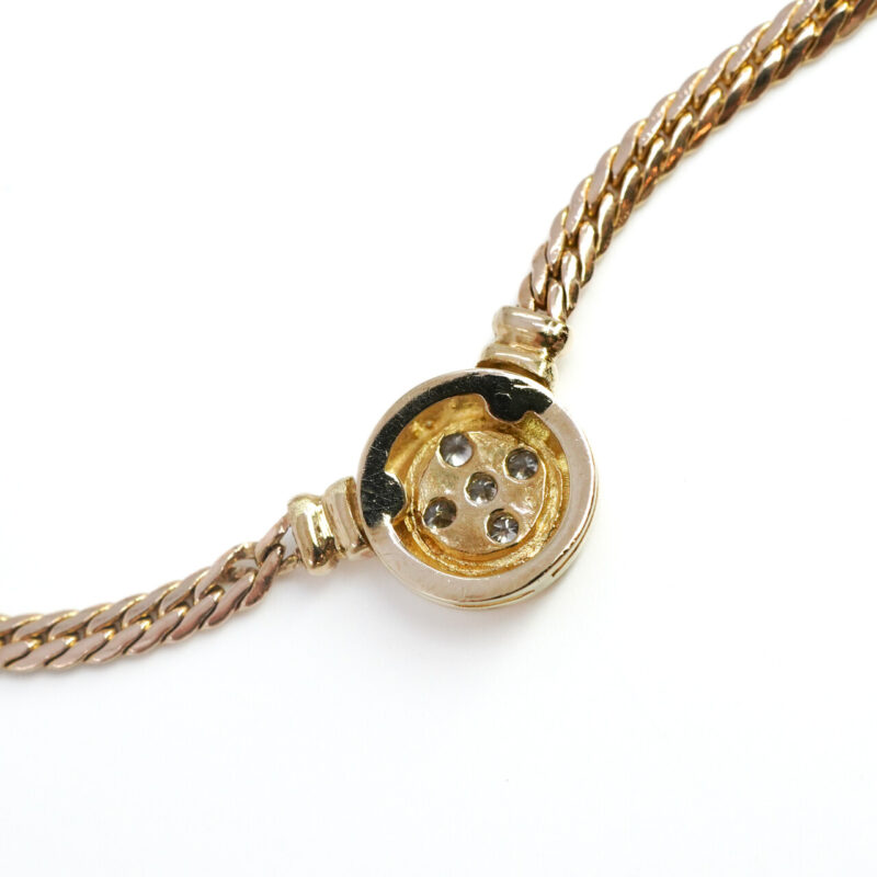 Omega Necklace with Diamond Centrepiece - 9ct Yellow Gold #65342