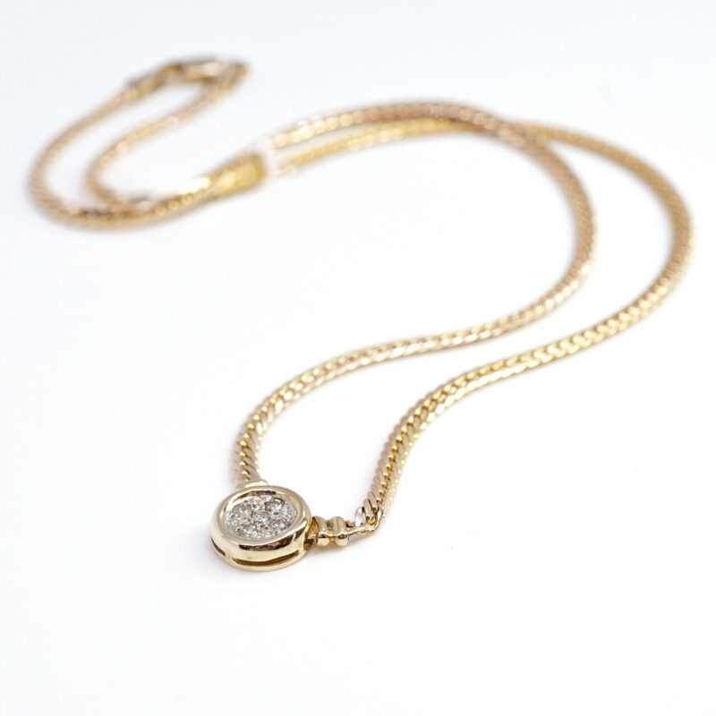 Omega Necklace with Diamond Centrepiece - 9ct Yellow Gold #65342