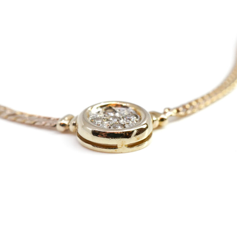 Omega Necklace with Diamond Centrepiece - 9ct Yellow Gold #65342