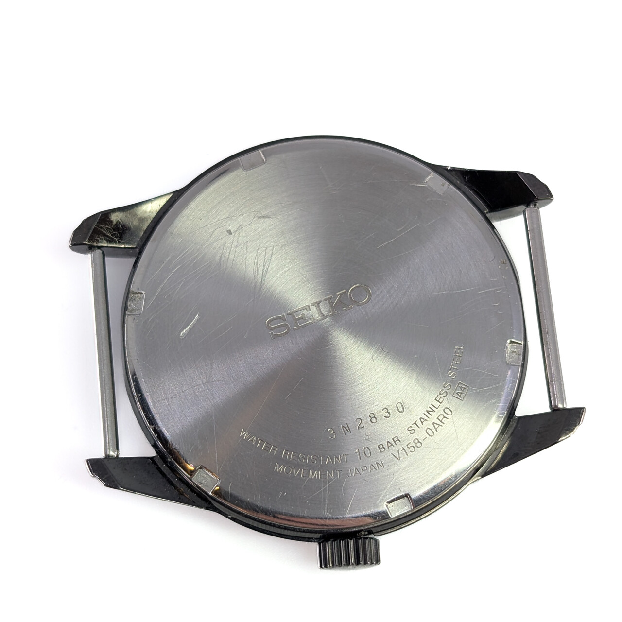 Seiko Solar V158-0AD0 Day-Date 100M 43mm Black Watch #65027