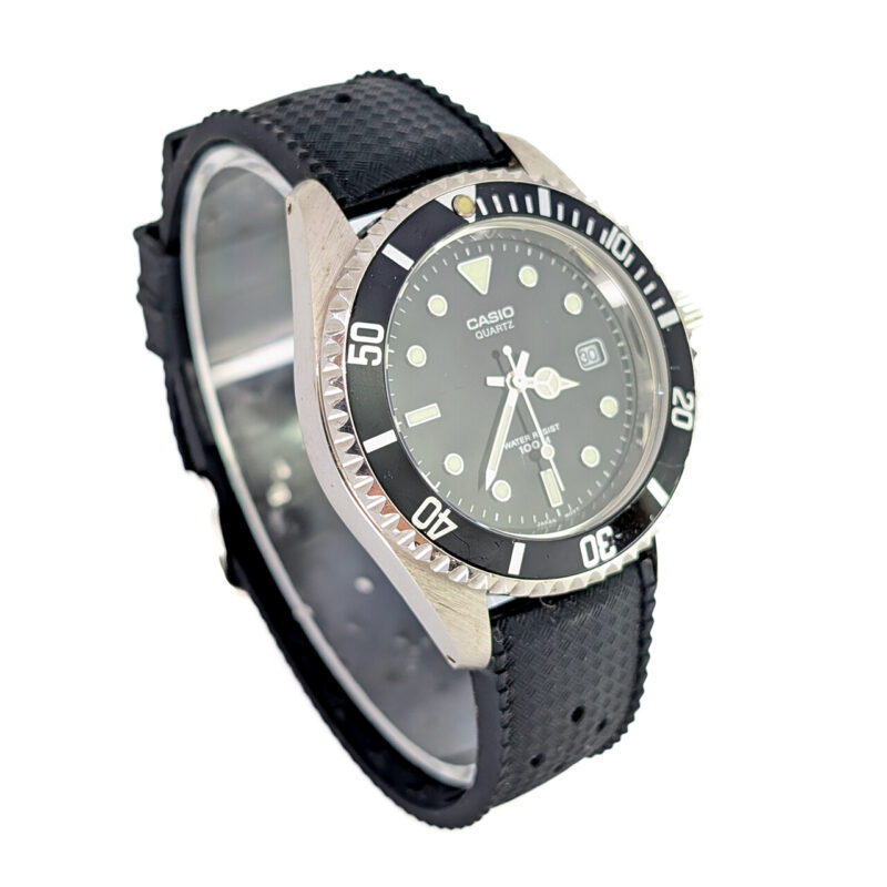 Casio Black Submariner MTD-1010 100m Quartz 40mm Divers Watch #65051