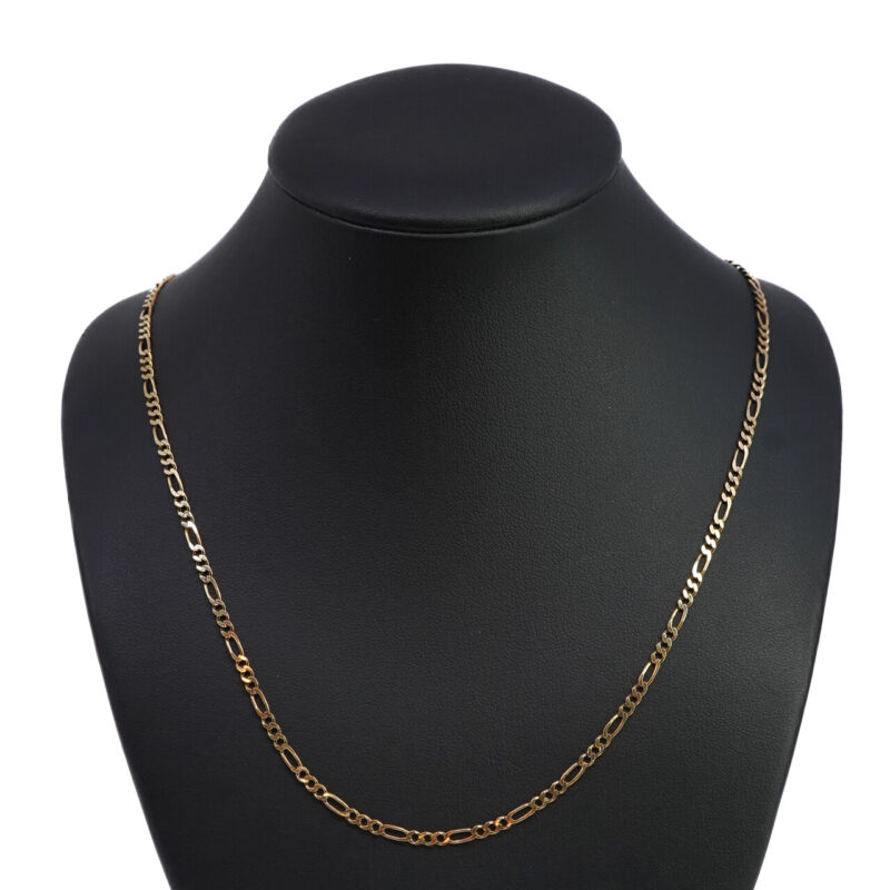 Figaro Link Chain / Necklace - 9ct Yellow Gold #65341 - Image 4