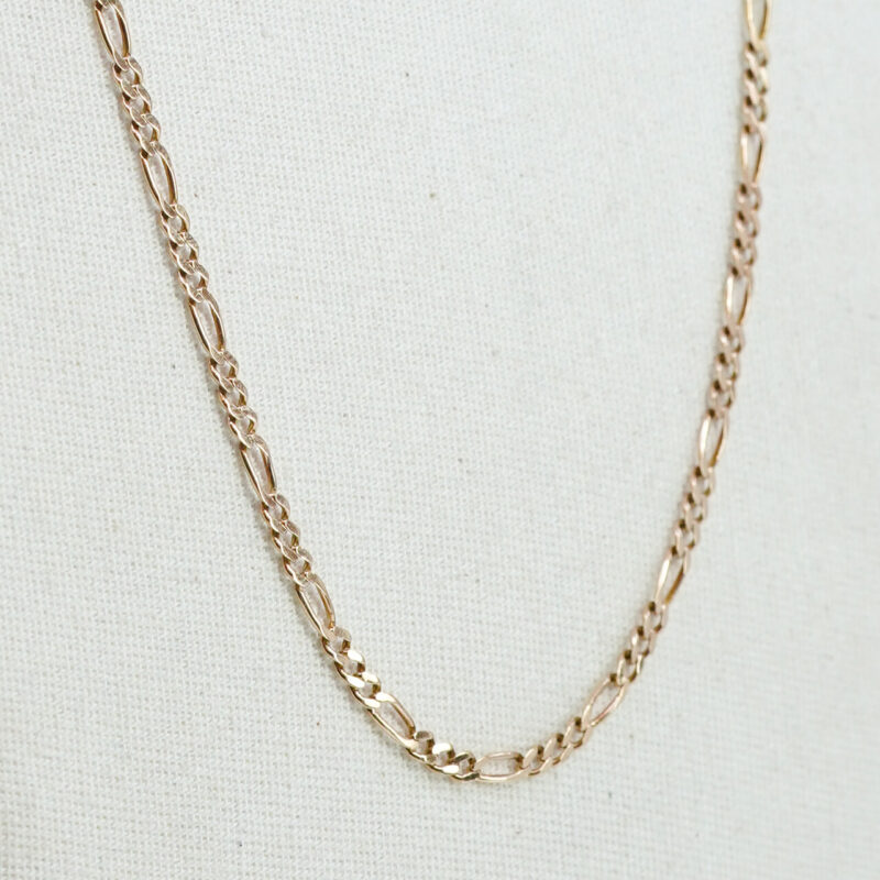 Figaro Link Chain / Necklace - 9ct Yellow Gold #65341 - Image 2