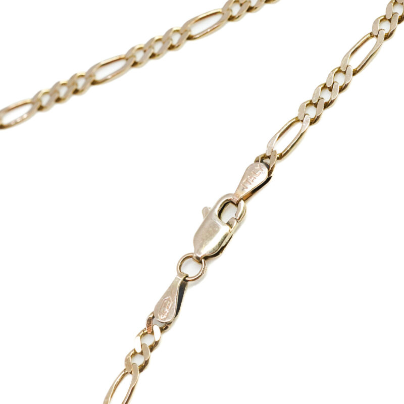 Figaro Link Chain / Necklace - 9ct Yellow Gold #65341 - Image 6