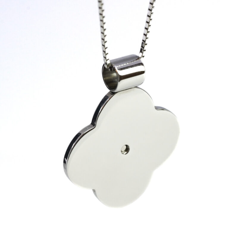 Sterling Silver Chain with Base metal & 24ct Yellow Gold Spinner Clover Pendant #62820 - Image 5